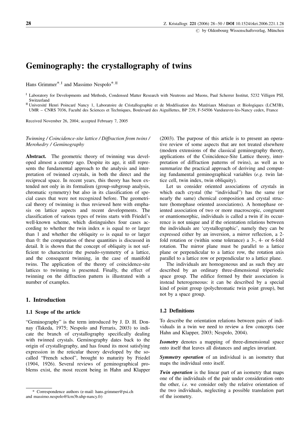 The Crystallography of Twins