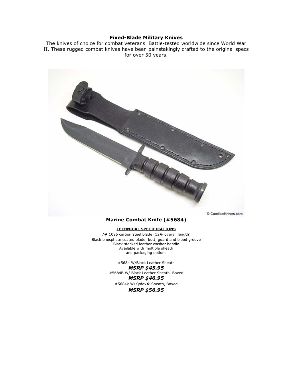 Fixed-Blade Military Knives the Knives of Choice for Combat Veterans