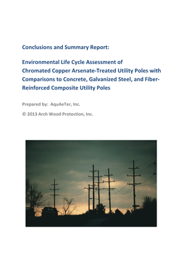 Summary Report on LCA of CCA-Treated Utility Poles