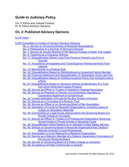 Published Ethics Advisory Opinions (Guide, Vol. 2B, Ch. 2)