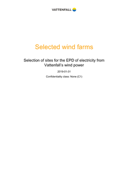 Selected Wind Farms