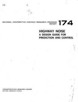 Highway Noise a Design Guide, for Prediction and Control