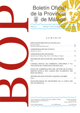 Boletín Oficial De La Provincia De Málaga