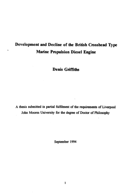 Development and Decline of the British Crosshead Type Marine