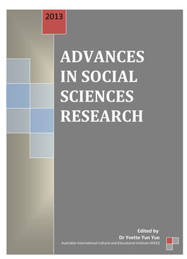 Advances in Social Sciences Research