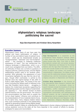 Afghanistan's Religious Landscape: Politicising the Sacred