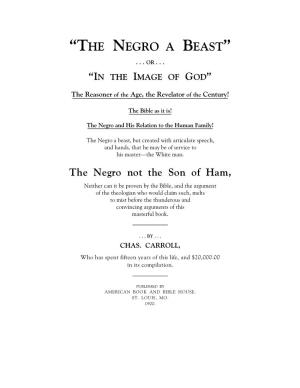 “The Negro a Beast”