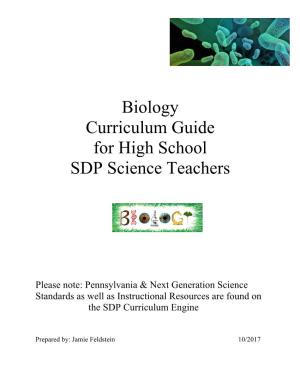 Biology Curriculum Guide for High School SDP Science Teachers