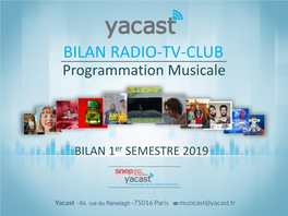 BILAN RADIO-TV-CLUB Programmation Musicale