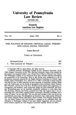 Critical Legal Theory and Local Social Thought