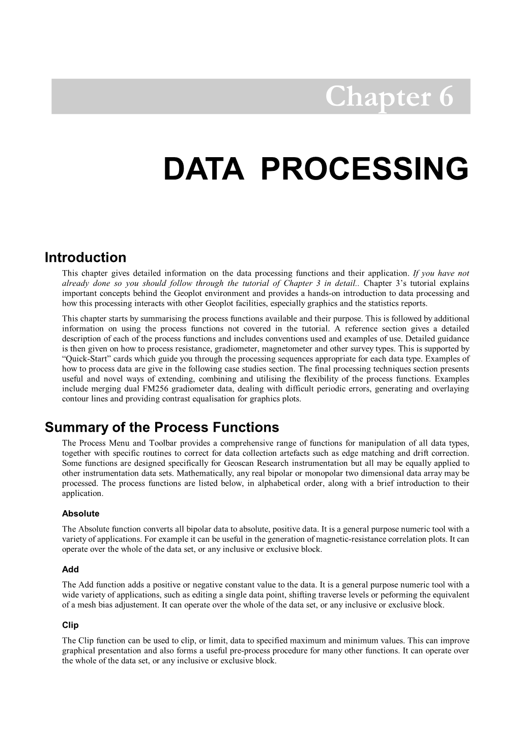 Chapter 6 DATA PROCESSING