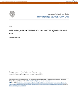 New Media, Free Expression, and the Offences Against the State Acts