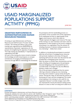 Usaid Marginalized Populations Support