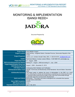 Monitoring & Implementation Isangi Redd+