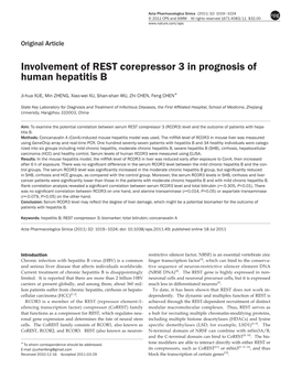 Involvement of REST Corepressor 3 in Prognosis of Human Hepatitis B
