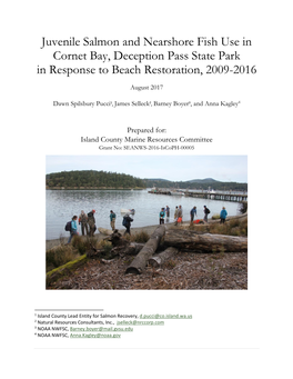 Juvenile Salmon and Nearshore Fish Use in Cornet Bay, Deception Pass State Park in Response to Beach Restoration, 2009-2016