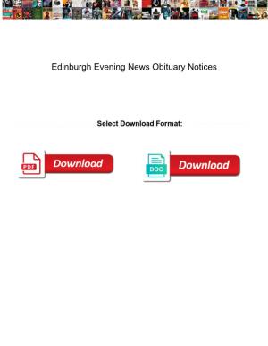 Edinburgh Evening News Obituary Notices
