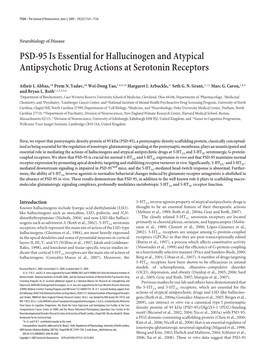 PSD-95 Is Essential for Hallucinogen and Atypical Antipsychotic Drug Actions at Serotonin Receptors