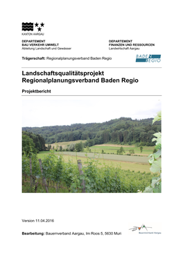 Landschaftsqualitätsprojekt Baden Regio
