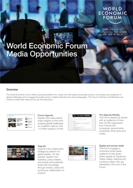 World Economic Forum Media Opportunities