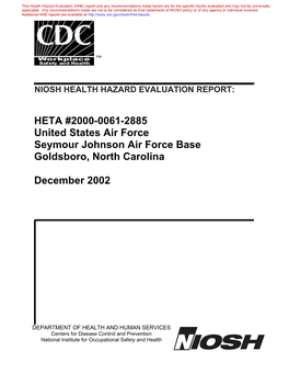 HHE Report, HETA 2000-0061-2885Pdf Icon