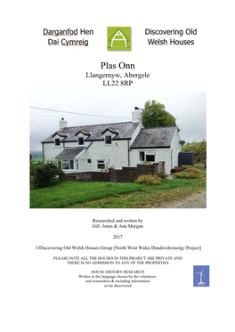 Plas Onn Llangernyw, Abergele LL22 8RP