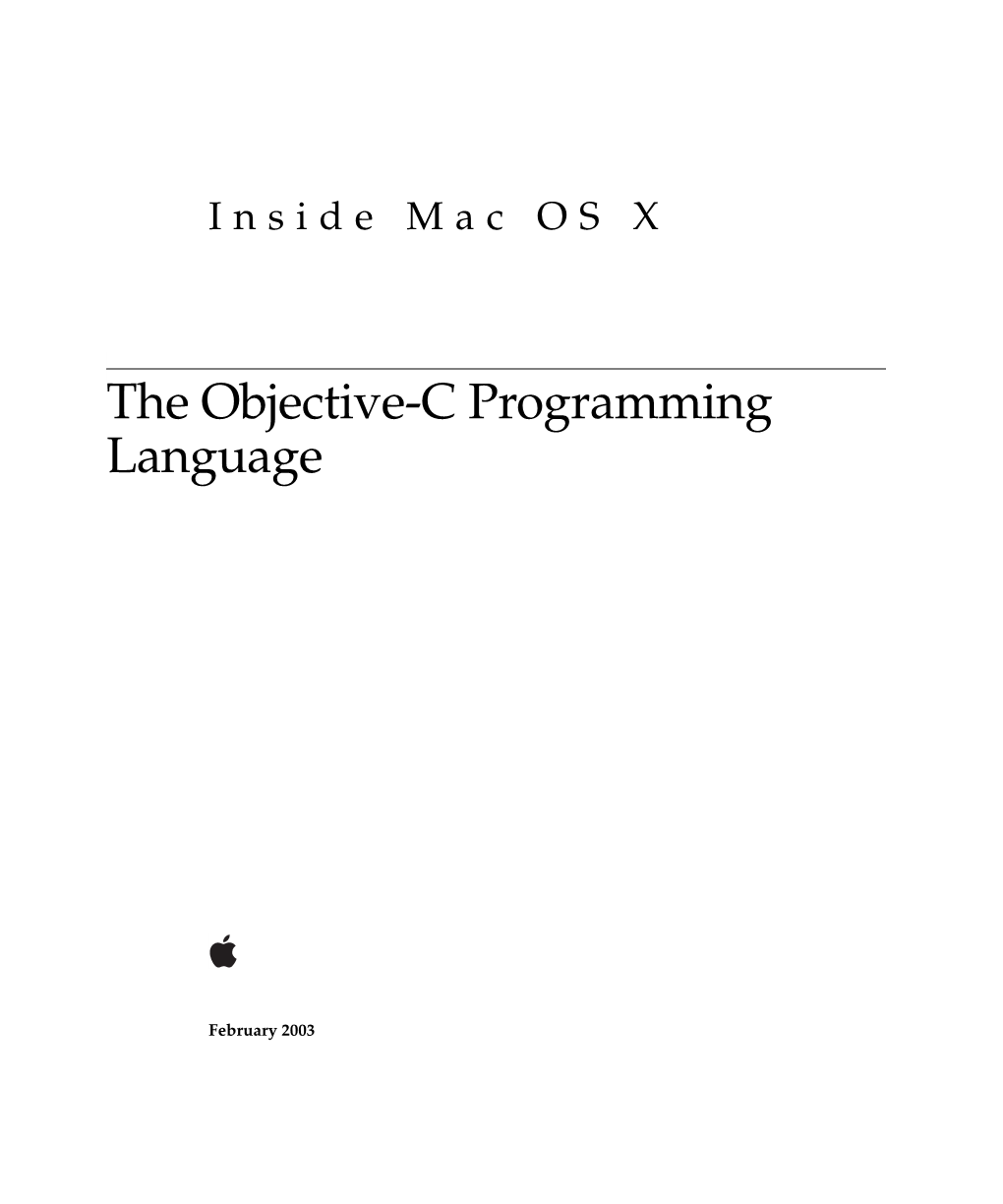 The Objective-C Programming Language