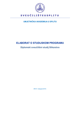 Elaborat Studijskog Programa Na Snazi Od 2015