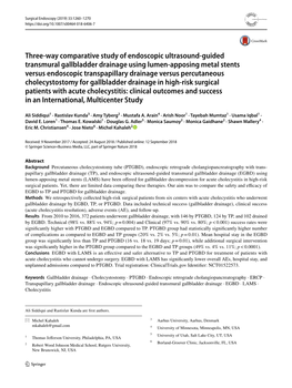 Three-Way Comparative Study of Endoscopic Ultrasound-Guided