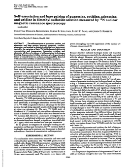 Self-Association and Base Pairing of Guanosine, Cytidine, Adenosine