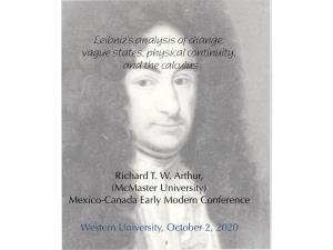 Leibniz's Analysis of Change: Vague States, Physical Continuity, and The