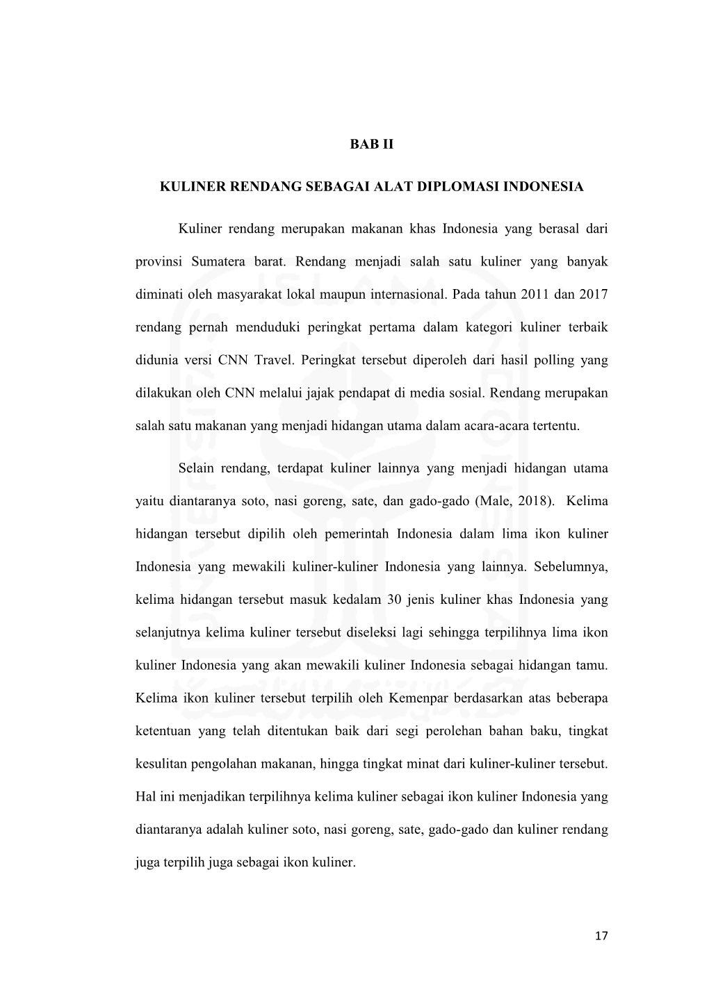 Bab Ii Kuliner Rendang Sebagai Alat Diplomasi Indonesia