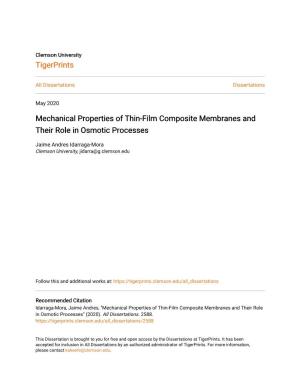 Mechanical Properties of Thin-Film Composite Membranes and Their Role in Osmotic Processes