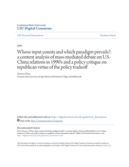 Whose Input Counts and Which Paradigm