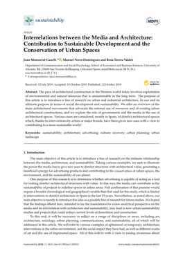 Interrelations Between the Media and Architecture: Contribution to Sustainable Development and the Conservation of Urban Spaces