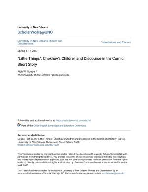 Chekhov's Children and Discourse in the Comic Short Story