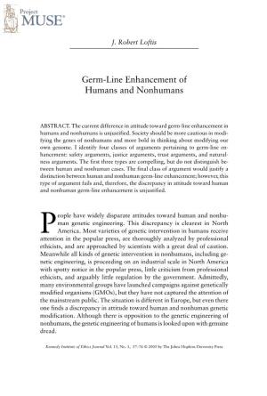 Germ-Line Enhancement of Humans and Nonhumans J