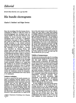 Editorial His Bundle Electrograms