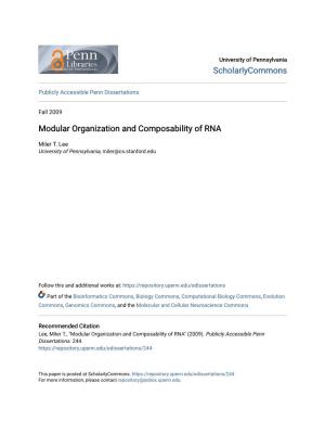 Modular Organization and Composability of RNA