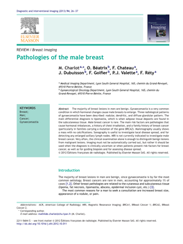 Pathologies of the Male Breast