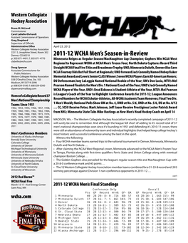 2011-12 WCHA Men's Season-In-Review