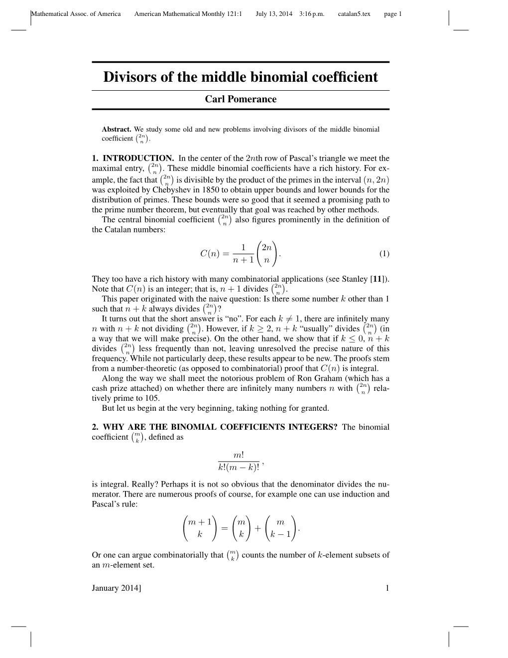 Divisors of the Middle Binomial Coefficient