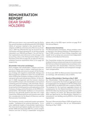 Remuneration Report Dear Share- Holders