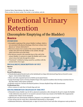 Functional Urinary Retention