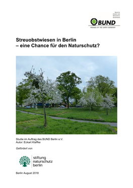 Streuobstwiesen in Berlin – Eine Chance Für Den Naturschutz?