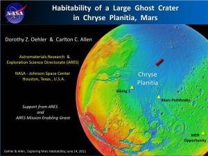Habitability of a Large Ghost Crater in Chryse Planitia, Mars