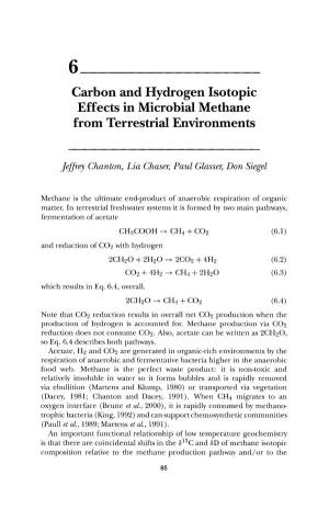 Carbon and Hydrogen Isotopic Effects in Microbial Methane from Terrestrial Environments