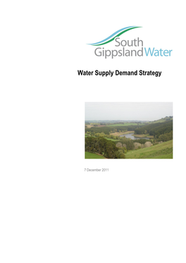 Water Supply Demand Strategy