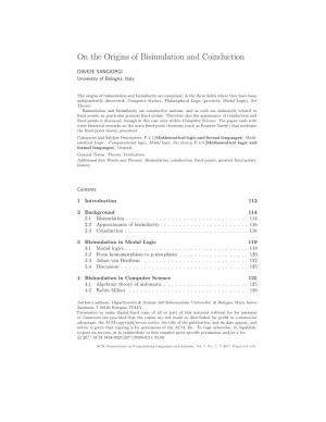 On the Origins of Bisimulation and Coinduction