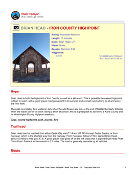 Brian Head - Iron County Highpoint